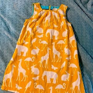 Mini Boden little girls dress Gorgeous Yellow animals print